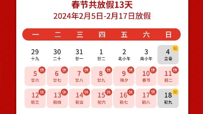 瑞龍呈祥，新年新禧丨靈科超聲波2024年春節(jié)放假通知